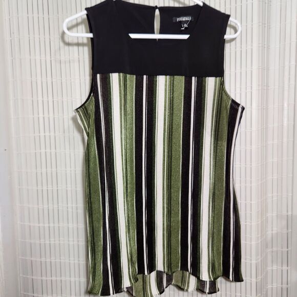 Roz And Ali Tops - Roz Ali Sleeveless Blouse For Women Size Medium Relax Fit Lightweight Striped B9